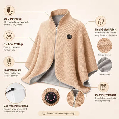 🔥 Christmas Sale — 50% OFF! ❄️ Stay Warm All Winter — Portable Electric Heated Blanket Shawl