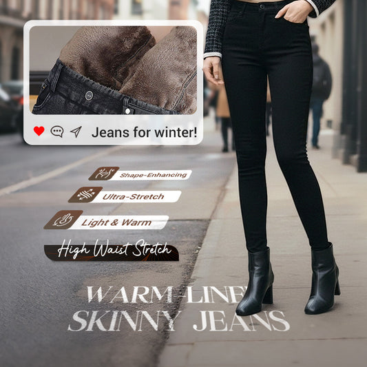 🔥HOT SALE 49% OFF💕Women's High Waist Slim Stretch Warm Skinny Jeans