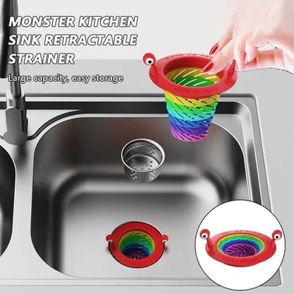 ⏳🔥LIMITED-TIME 50% OFF! ⏰Sink Strainer – From £4.99! Monster design, foldable rainbow & large capacity. No more clogs – grab yours! ✅