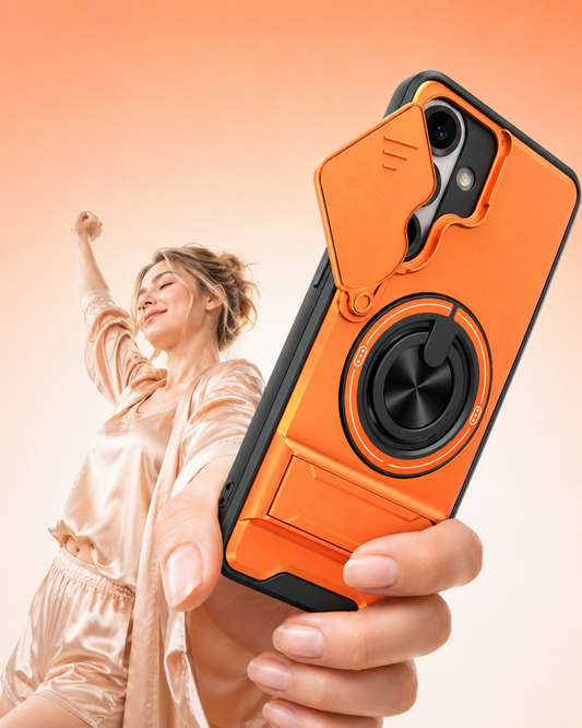📱 50% OFF! ⏰ Samsung Phone Case – Heavy-duty with camera cover & ring stand – Shockproof, precise cutouts & 360° rotating grip – all-around protection 🔒