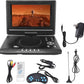 9.8 Inch Portable DVD Player, Full HD 1080P Playback, Swivel Screen, Dual Speakers, Remote Car DVD Player Support USB Input AV Output Multiple Disc Formats, Black (SanpylerFJft-13)