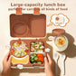 🍱 Bento Box for Kids, Leakproof Kids Bento Lunch Box Container with 8oz Insulated Thermo Food Jar, Sauce Jar, Utensil, DIY Stickers for School Boys Girls, 3-4 Compartments, BPA-Free