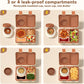 🍱 Bento Box for Kids, Leakproof Kids Bento Lunch Box Container with 8oz Insulated Thermo Food Jar, Sauce Jar, Utensil, DIY Stickers for School Boys Girls, 3-4 Compartments, BPA-Free