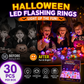 🔥🎃Spooky Season Hot Sale 50% OFF:＄19.99‼️✨LED Light Halloween Glowing Ring 💍| Flashing Light‑Up Party Favor for Halloween Night👻