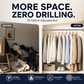 🥼👚 Create storage space anywhere anytime！Adjustable No-Drill Tension Rod