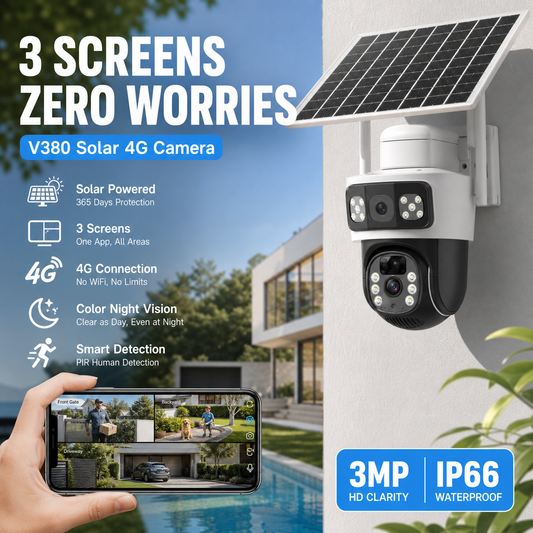 🔥2026 New upgrade & hot sale🔥Wireless solar-powered outdoor security cameras with dual lenses