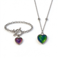 💖 Thermochromic Heart Necklace: Color-Changing Pendant, Magnetic Clasp, Copper