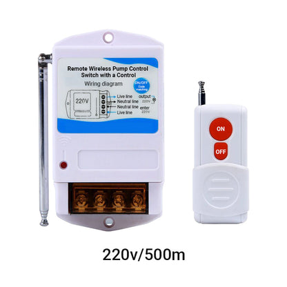 Remote Wireless Pump Control Switch with a Remote Control