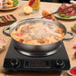 3500-watt induction cooktop with concave design - 10 temperature levels (200W-3500W), IPX4 waterproof, fast heating for all pan shapes, includes overheat protection