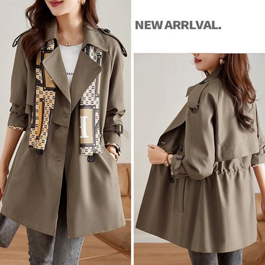 Women's Slimming Mid-Length Lapel Trench Coat