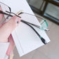 Fashionable HD Rimless Cut Rim 0°Anti Blue Light Raw Crystal Glasses