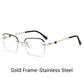 Fashionable HD Rimless Cut Rim 0°Anti Blue Light Raw Crystal Glasses