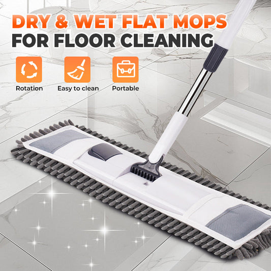 Dry & Wet Flat Mops for Floor Cleaning﻿