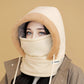 🧣❄️ Plush-Lined Thermal Hat with Face Mask - Full Head & Face Protection for Extreme Cold, Unisex Comfort for Skiing/Mountaineering 🏔️🔥