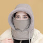 🧣❄️ Plush-Lined Thermal Hat with Face Mask - Full Head & Face Protection for Extreme Cold, Unisex Comfort for Skiing/Mountaineering 🏔️🔥