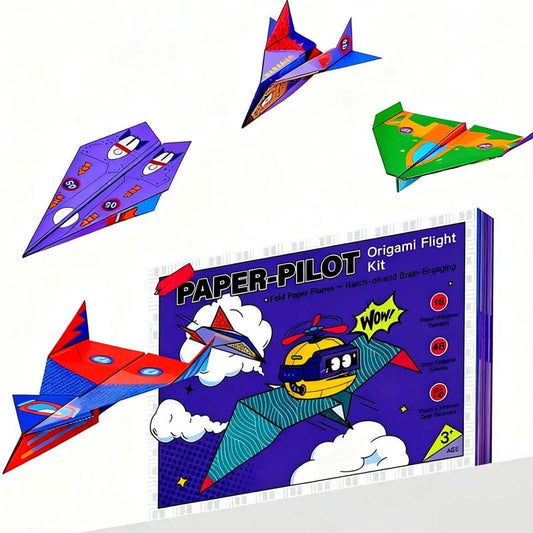 ✈️ 50% OFF NOW! 🧩 DIY Paper Airplane Set - Fold & Launch 10 Models, Educational STEM Fun for Kids Aged 6-12 🎯📦
