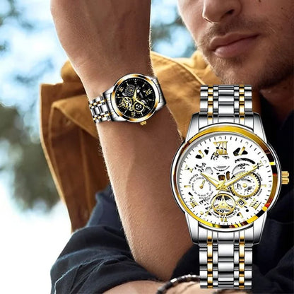 ⏳Time-Limited Special⏰Men's Waterproof Roman Skeleton Automatic Mechanical Watch