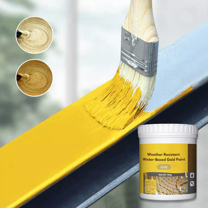 🎨 50% OFF NOW ! ✨ Weather Resistant Water-Based Gold Paint – Maximum Coverage, Quick Drying & Easy Application 🏠