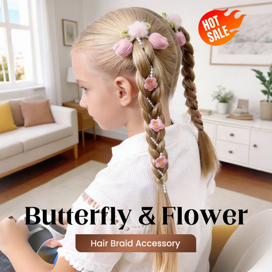 Butterfly & Flower Hair Braid Accessory