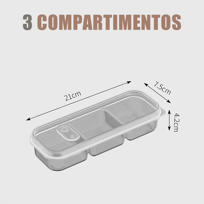 Contenedor de Alimentos Reutilizable con Divisiones