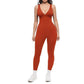 High-Stretch V-Neck Jumpsuit for Fitness & Yoga