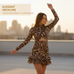 🥳2026 HOT SALE🥳💞50K+ SOLD!👵💃 50% OFF! Leopard Print Ruched Mini Dress – Soft stretch, tummy-flattering ruching. Chic print, playful length. Perfect for dinners or parties. 🐆✨