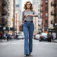 🥳2026 HOT SALE🥳💞50K+ SOLD!👵👖 50% OFF! High-Waist Stretch Flare Jeans – Gentle tummy control, comfy stretch. Flattering flare leg. Perfect for daily wear. 🌸✨
