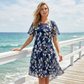 ✨🛍️Fresh Drop 🍃 Green & White Floral Chiffon Dress – A-Line Silhouette for Graceful Movement