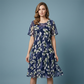 ✨🛍️Fresh Drop 🍃 Green & White Floral Chiffon Dress – A-Line Silhouette for Graceful Movement