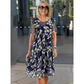 ✨🛍️Fresh Drop 🍃 Green & White Floral Chiffon Dress – A-Line Silhouette for Graceful Movement