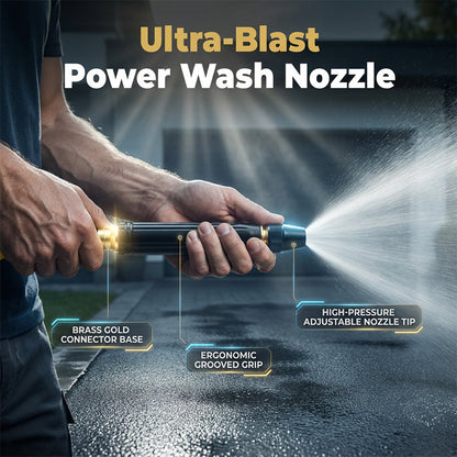 🚿 High-Pressure Water Gun Nozzle ✅ Alloy Build & Adjustable Spray | Powerful Cleaning Made Easy 💦