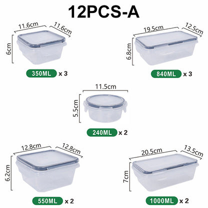 🍱 Food storage container set with lids – 12/16-piece set, ♻️ reusable – 💧 leak-proof, suitable for freezer ❄️, oven 🔥, microwave ⏲️ and dishwasher 🍽️