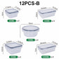 🍱 Food storage container set with lids – 12/16-piece set, ♻️ reusable – 💧 leak-proof, suitable for freezer ❄️, oven 🔥, microwave ⏲️ and dishwasher 🍽️
