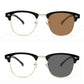 Retro Half-Frame Photochromic Blue Light Blocking Glasses