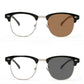 Retro Half-Frame Photochromic Blue Light Blocking Glasses