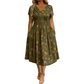 Women's V-Neck Floral Print Dress with Twist Waist