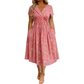 Women's V-Neck Floral Print Dress with Twist Waist