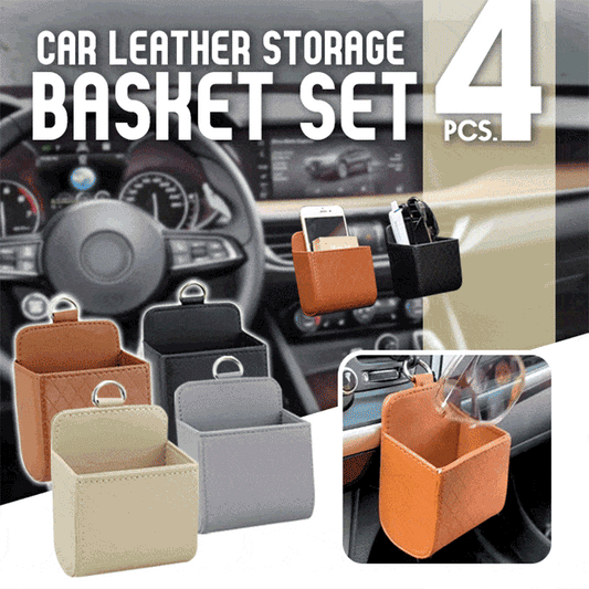 Car Leather Storage Basket