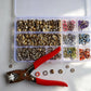 9.5mm Brass Prong Snap Buttons Set with Fastener Pliers