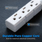 Flat Plug Power Splitter with Dual Extension Cords