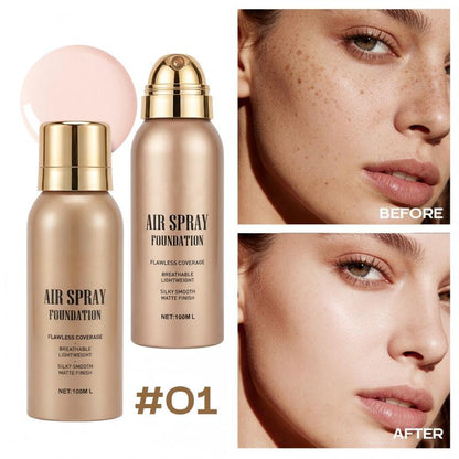 💄✨ 50% OFF! Air Spray Foundation – flawless full coverage, waterproof & sweatproof. Lightweight formula won't clog pores or cake – just spray & blend for a smooth, natural glow that lasts all day! 💋💖