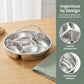 Stainless Steel Divided Steaming Plate with Handles