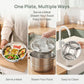 Stainless Steel Divided Steaming Plate with Handles