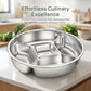 Stainless Steel Divided Steaming Plate with Handles