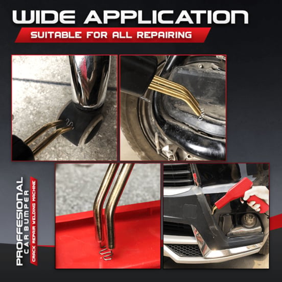 Original product image showing handling and application details for a hot stapler welding gun