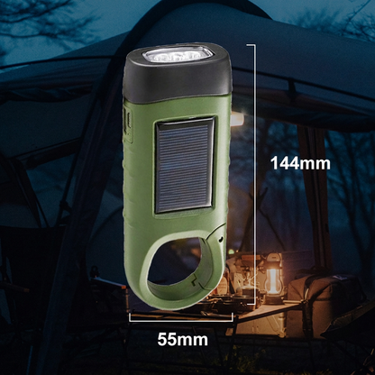 🔦 50% OFF NOW! ☀️ Outdoor Emergency Lamp – Hand Crank, Solar & USB Charging – Power Bank, Hook & Weather-Resistant 🏕️
