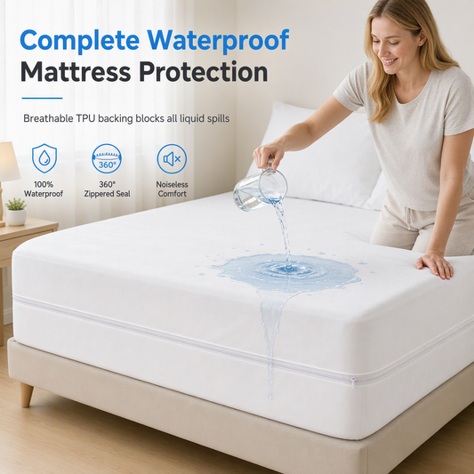 360° TPU Waterproof Zippered Mattress Protector