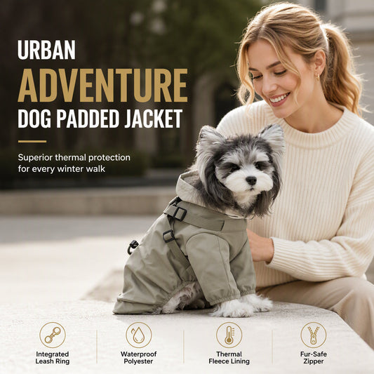 🐾 50% OFF! ✨ Waterproof Fleece-Lined Winter Dog Jacket with Integrated Leash D-Ring ❄️