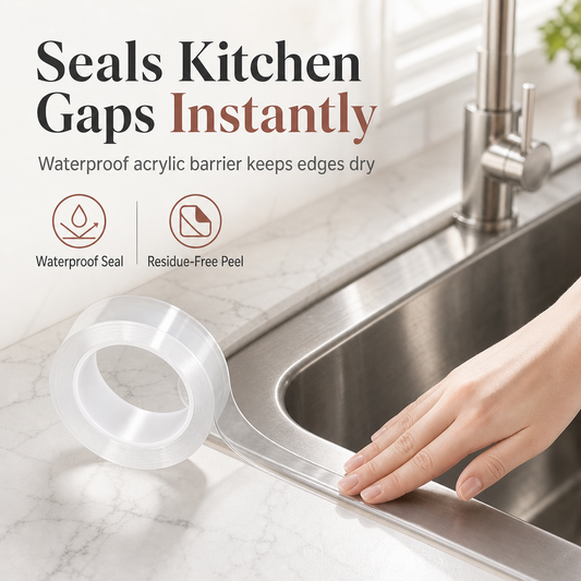 Transparent Waterproof and Moldproof Kitchen Caulk Tape Residue Free Single Sided Adhesive Sealing Strip for Wall Corners