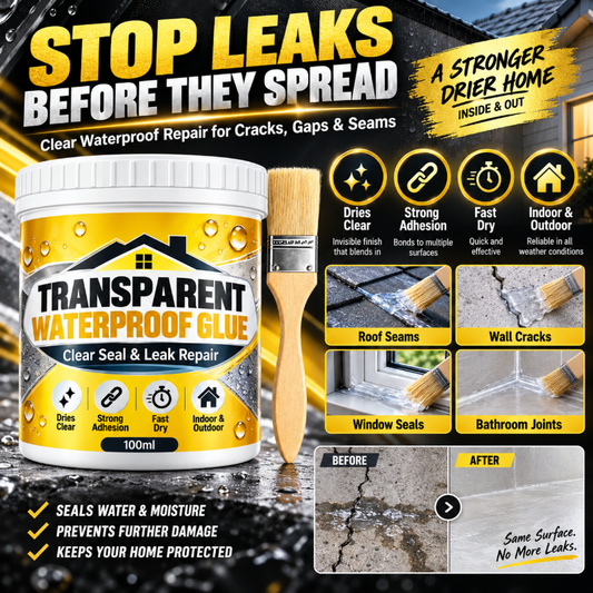 Transparent Waterproof Glue with Brush for Leak Repair